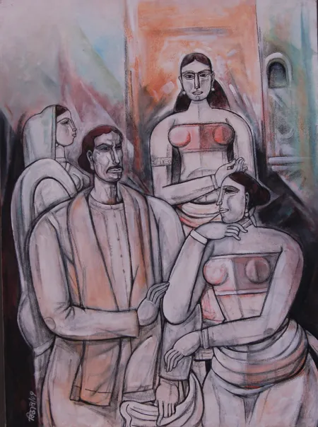 Untitled by Bijan Choudhury - Mixed Media on Canvas