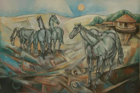 Untitled by Bijan Choudhury - Acrylic on Canvas