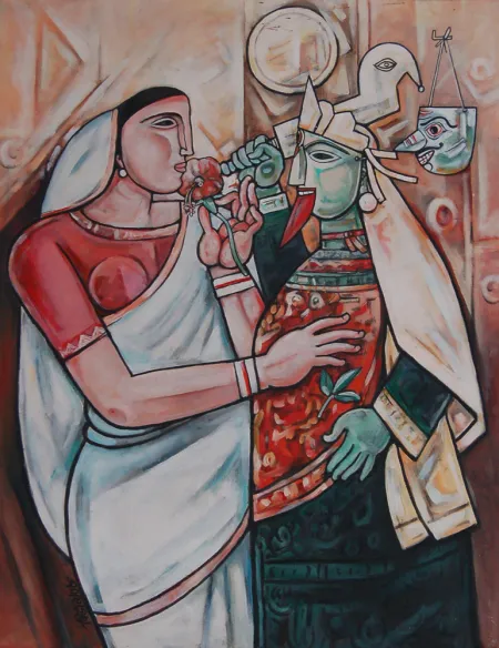 Untitled by Bijan Choudhury - Mixed Media on Canvas
