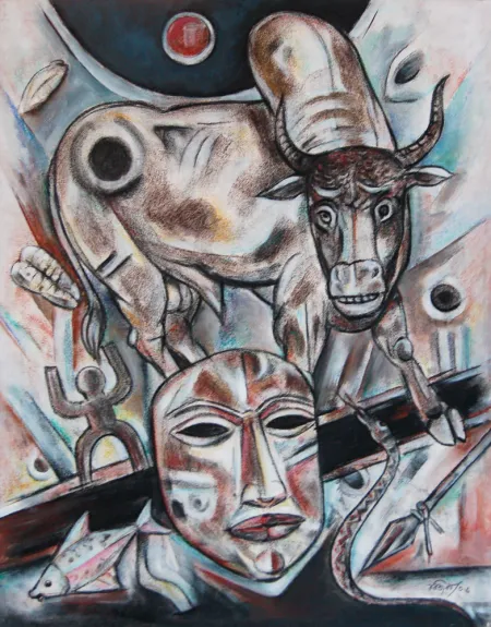 Untitled by Bijan Choudhury - Mixed Media on Canvas