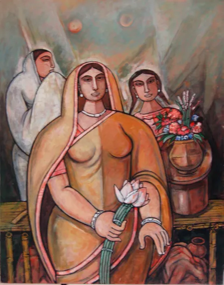 Untitled by Bijan Choudhury - Acrylic on Canvas