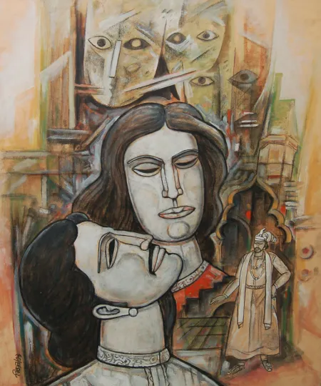Untitled by Bijan Choudhury - Acrylic on Canvas