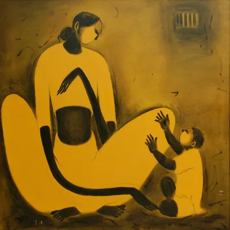 Untitled by P. R. Narvekar - Oil & Acrylic on Canvas